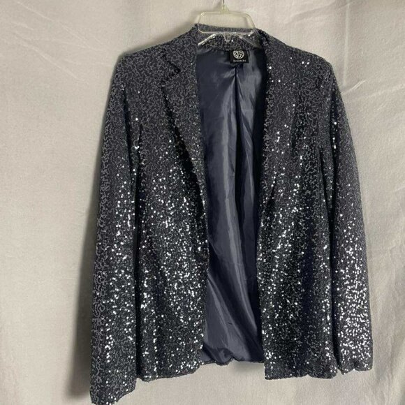 EUC Bobeau Women's Gray Sequin Blazer Jacket size Small - Picture 2 of 6